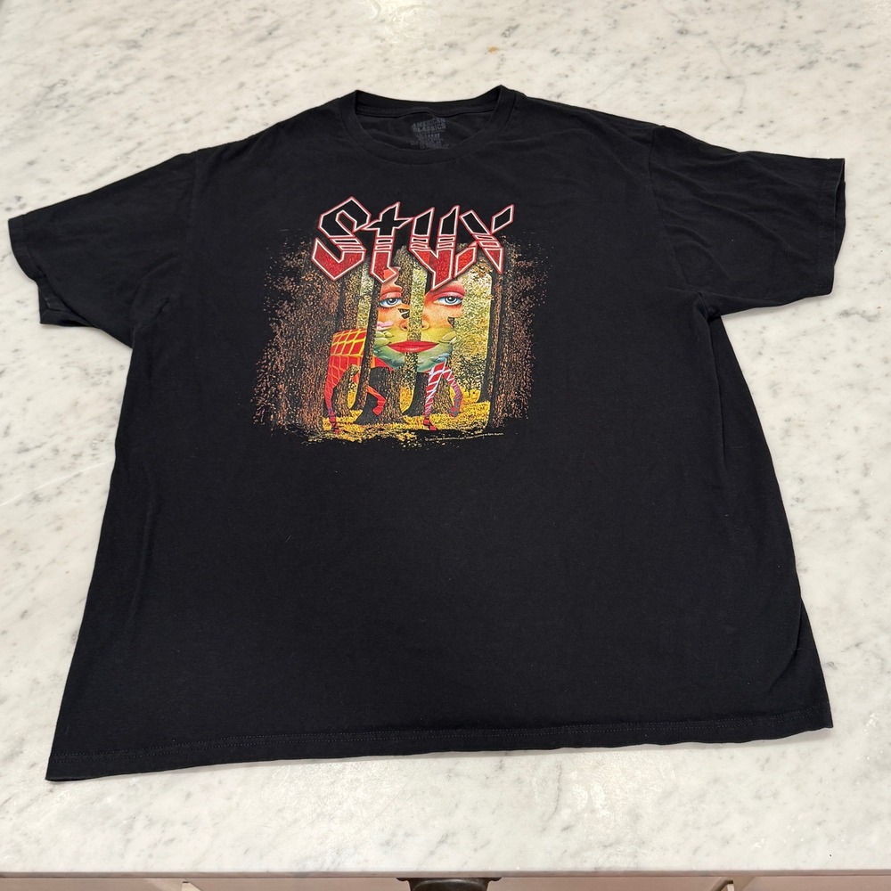 Styx Pieces of Eight Band T-Shirt American Classics Mens XL Black Rock Graphic